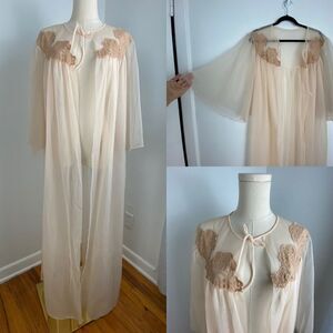 Vintage Deene Lingerie Sheer Kimono Maxi Duster Robe Fairy Whimsi Wicked Medium